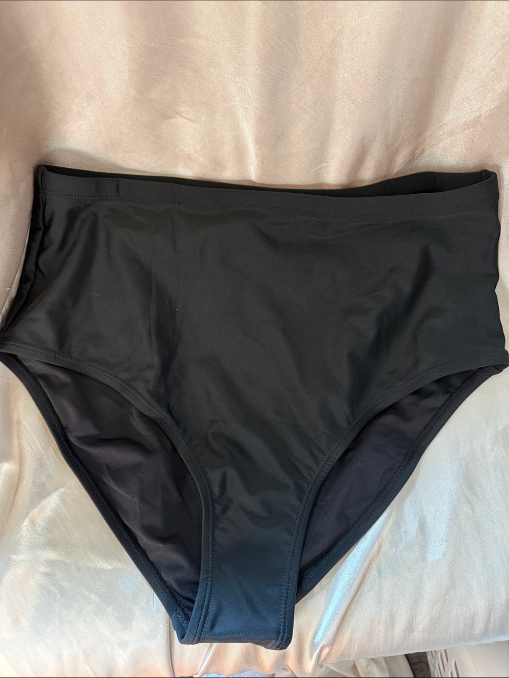 Classic High-Waist Black Swim Bottom
